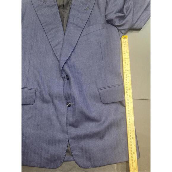 LEONARD LOGSDAIL Vintage Bespoke New York Navy Blue 2 BTN Men Sport Coat Blazer - Picture 8 of 15